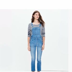 Madewell Skinny Crop Overalls Hewitt Wash Women’s XXS Denim Blue Jeans